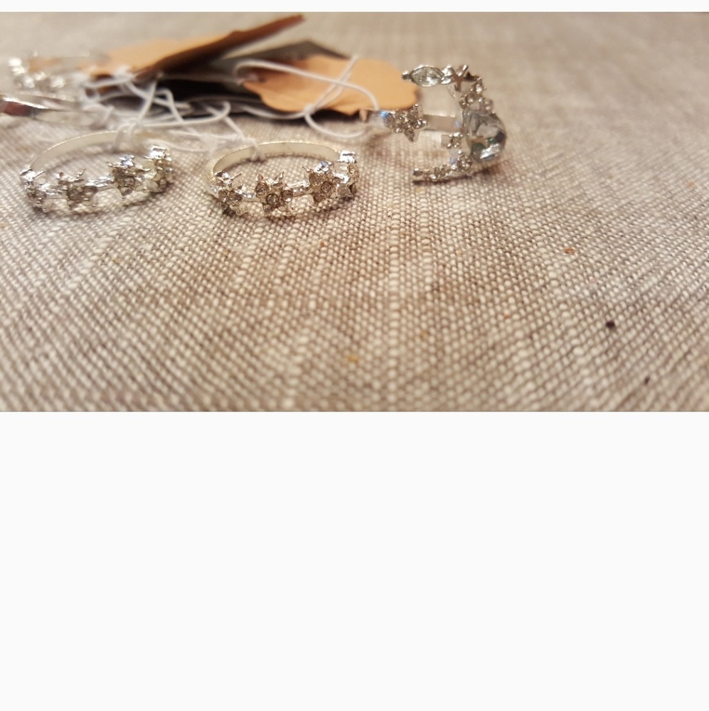 5 Boho chic crystal r6ing set - Picture 7 of 7
